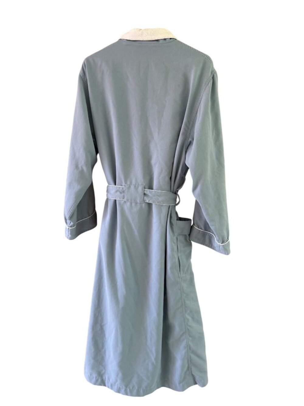 Plush Necessities Luxury Womens Spa Robe Size M Aqua Self Wrap Matching Belt - Picture 5 of 10